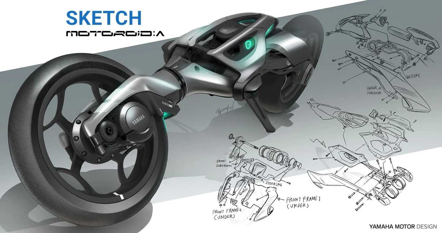 Najnowszy koncept Yamaha MOTOROiD :Λ wykracza daleko poza klasyczne rozumienie motocykla.